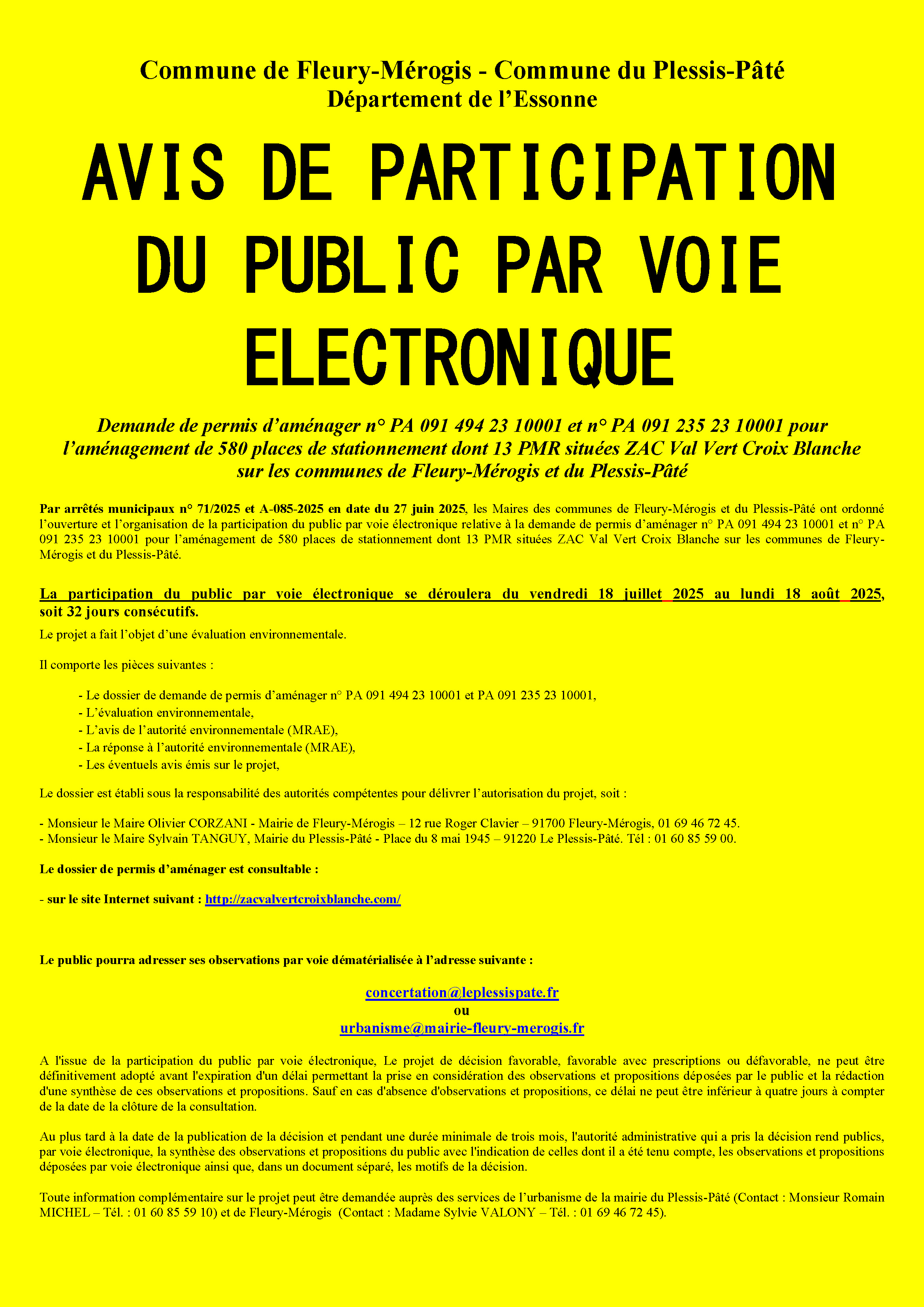 2025 07 03 Avis de participation du public par voie électronique